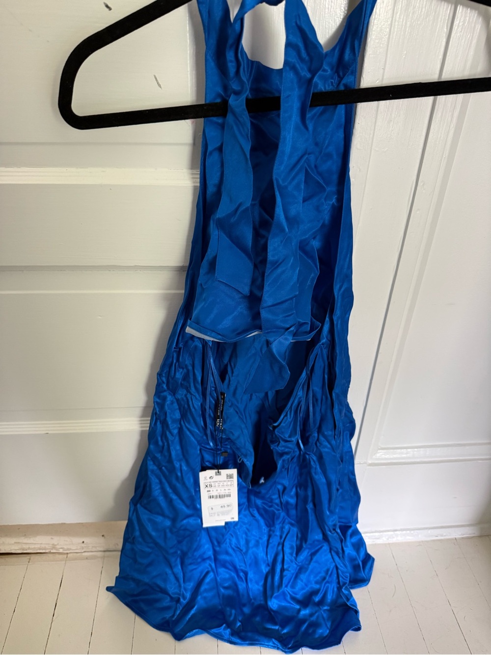 NWT Zara Halter Blue Mini Dress Size XS - Picture 4 of 8